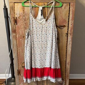 Doe & Rae Blue, white and Red Patterned Sundress size large